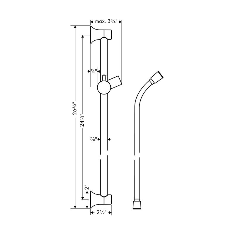 Hansgrohe 27617920 Croma 100 Unica C Wallbar 24&quot; Rubbed Bronze 2