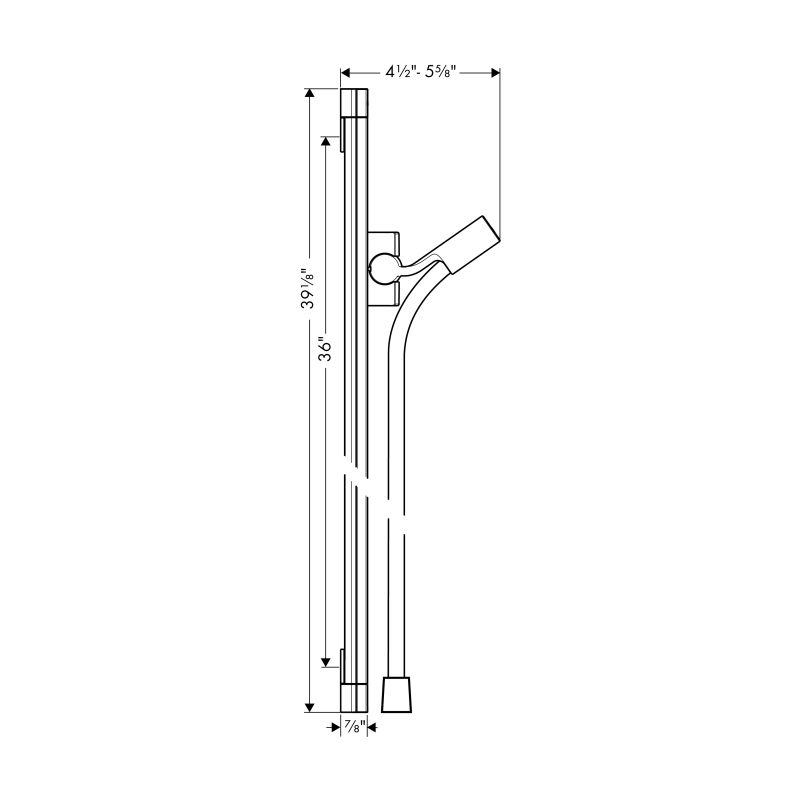 Hansgrohe 27636820 Raindance Unica S Wall Bar 36&quot; Brushed Nickel 2