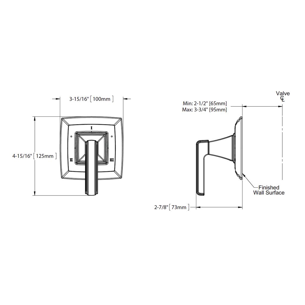 TOTO TS221XCP Connelly Three Way Diverter Trim With Off 2