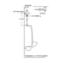 TOTO TMU1LN22 Urinal Flushometer Valve 0.5 GPF Exposed 2