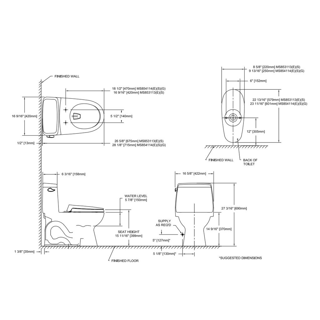 TOTO MS853113E Eco UltraMax One Piece Round Toilet Bone 2