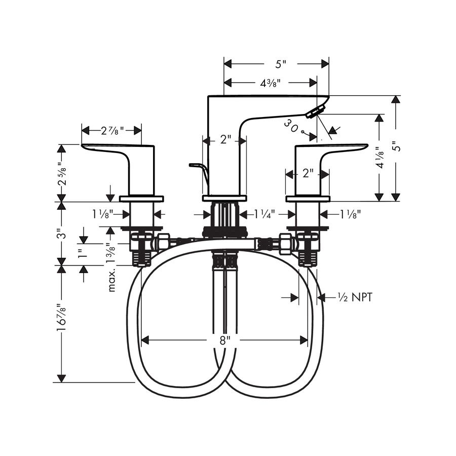 Hansgrohe 71733001 Talis E 150 Widespread Faucet Chrome 2