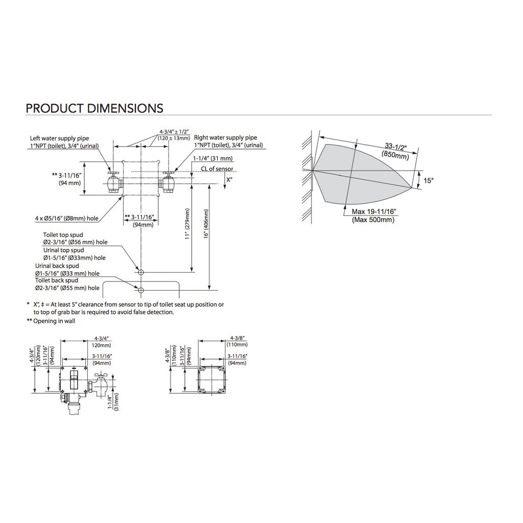 TOTO TET3UA33 EcoPower Ultra High Efficiency Concealed Toilet Flush Valve 2