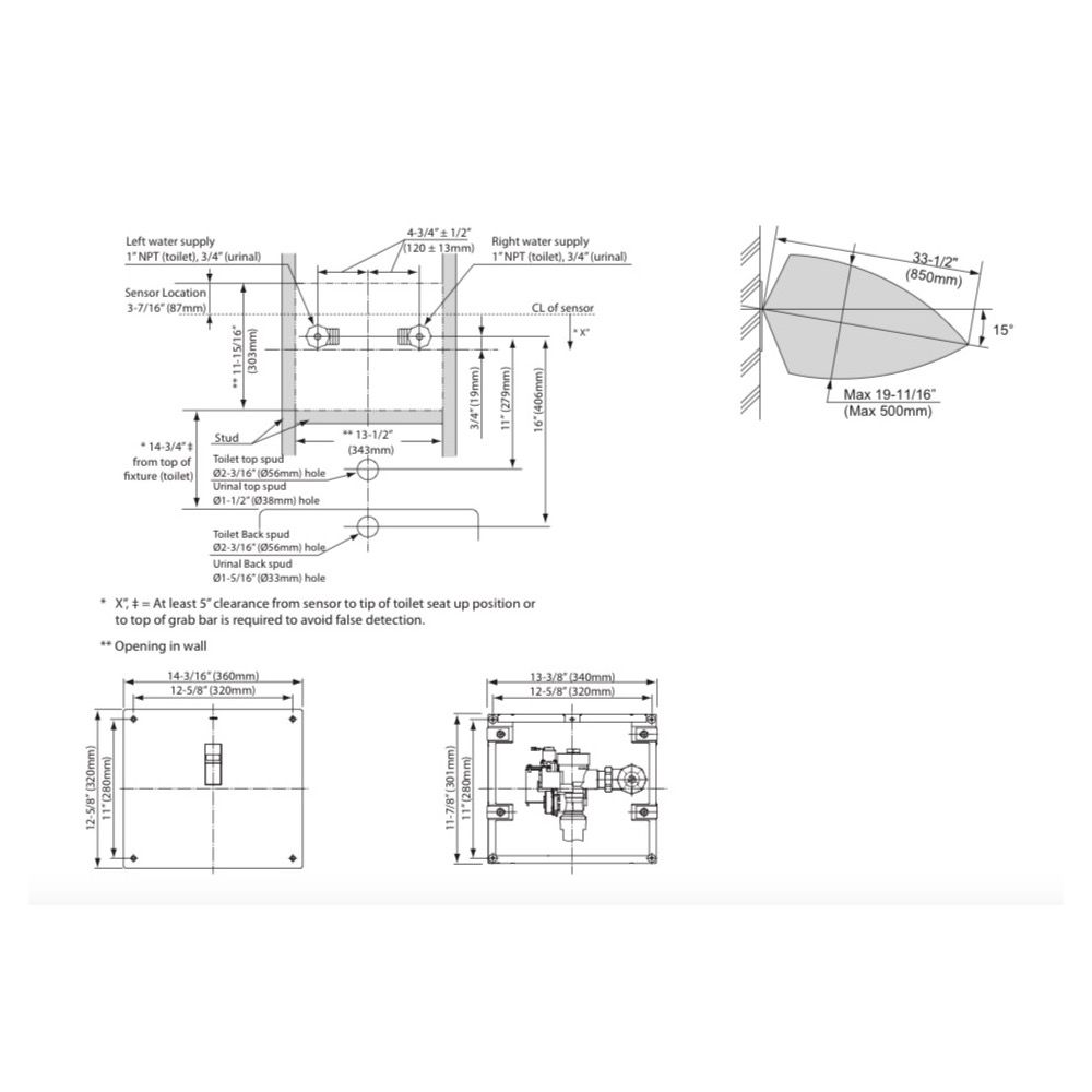 TOTO TET2GA32 EcoPower Concealed Toilet Flush Valve Top Spud 2