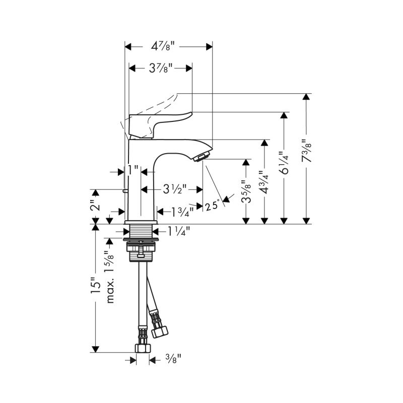 Hansgrohe 31088821 Metris 100 Single Hole Faucet Brushed Nickel 2