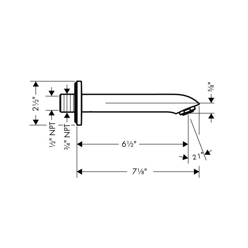 Hansgrohe 31494821 Metris Tub Spout Brushed Nickel 2