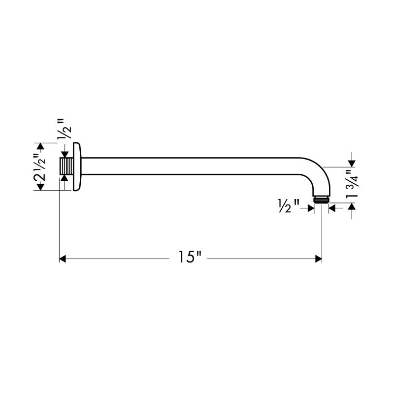 Hansgrohe 27413821 Raindance Showerarm 15&quot; Brushed Nickel 2