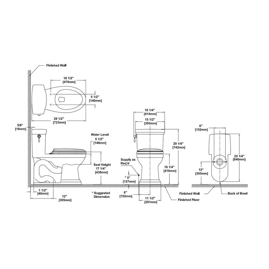 TOTO MS814224CUFRG Promenade II 1G One Piece Toilet Cotton Right Hand 2