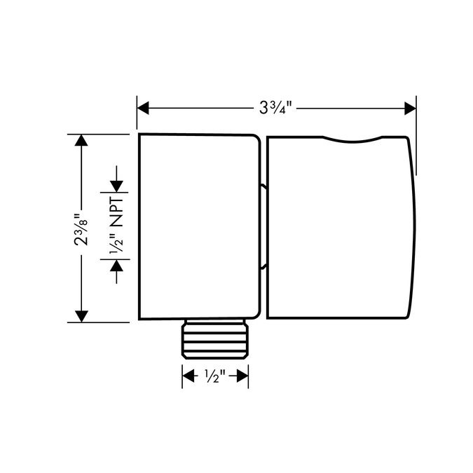 Hansgrohe 38882821 Axor Uno Fix Fit Wall Outlet Brushed Nickel 2