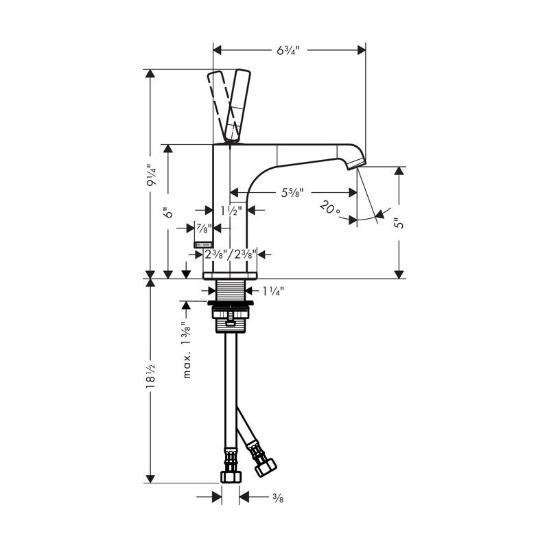 Hansgrohe 36100001 Axor Citterio E Single Hole Faucet Chrome 2