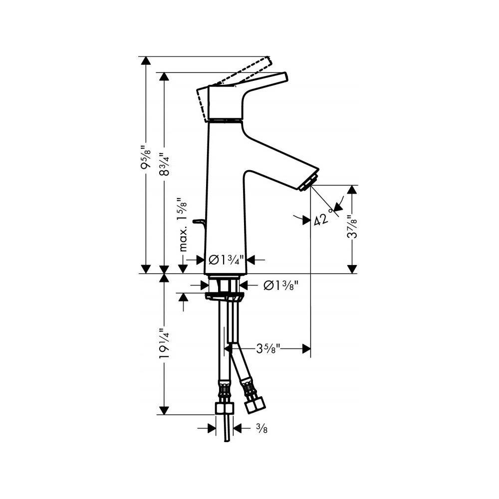 Hansgrohe 72020001 Talis S 100 Single Hole Faucet With Drain Chrome 2