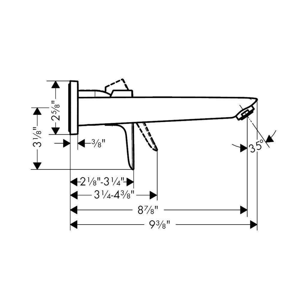 Hansgrohe 71734821 Talis E Wall Mounted Single Handle Faucet Trim Brushed Nickel 2