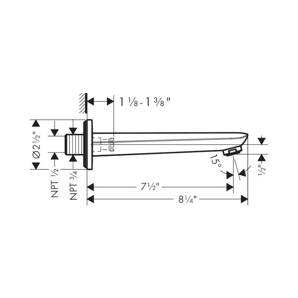 Hansgrohe 71320001 Focus N Tub Spout Chrome 2