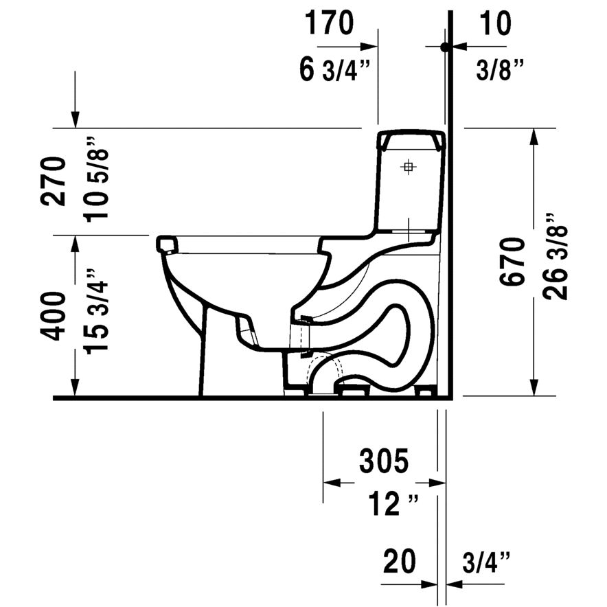 Duravit 212051 Starck 3 One Piece Toilet For SensoWash 4