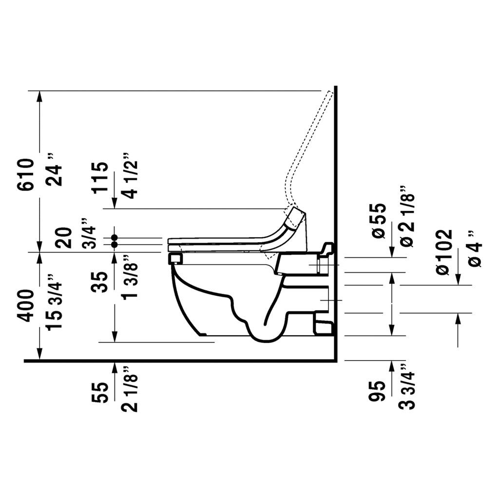 Duravit 222609 Starck 3 Toilet Wall Mounted 2