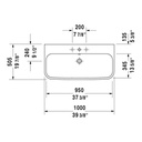 Duravit 231810 Happy D.2 Single Hole Furniture Washbasin 2