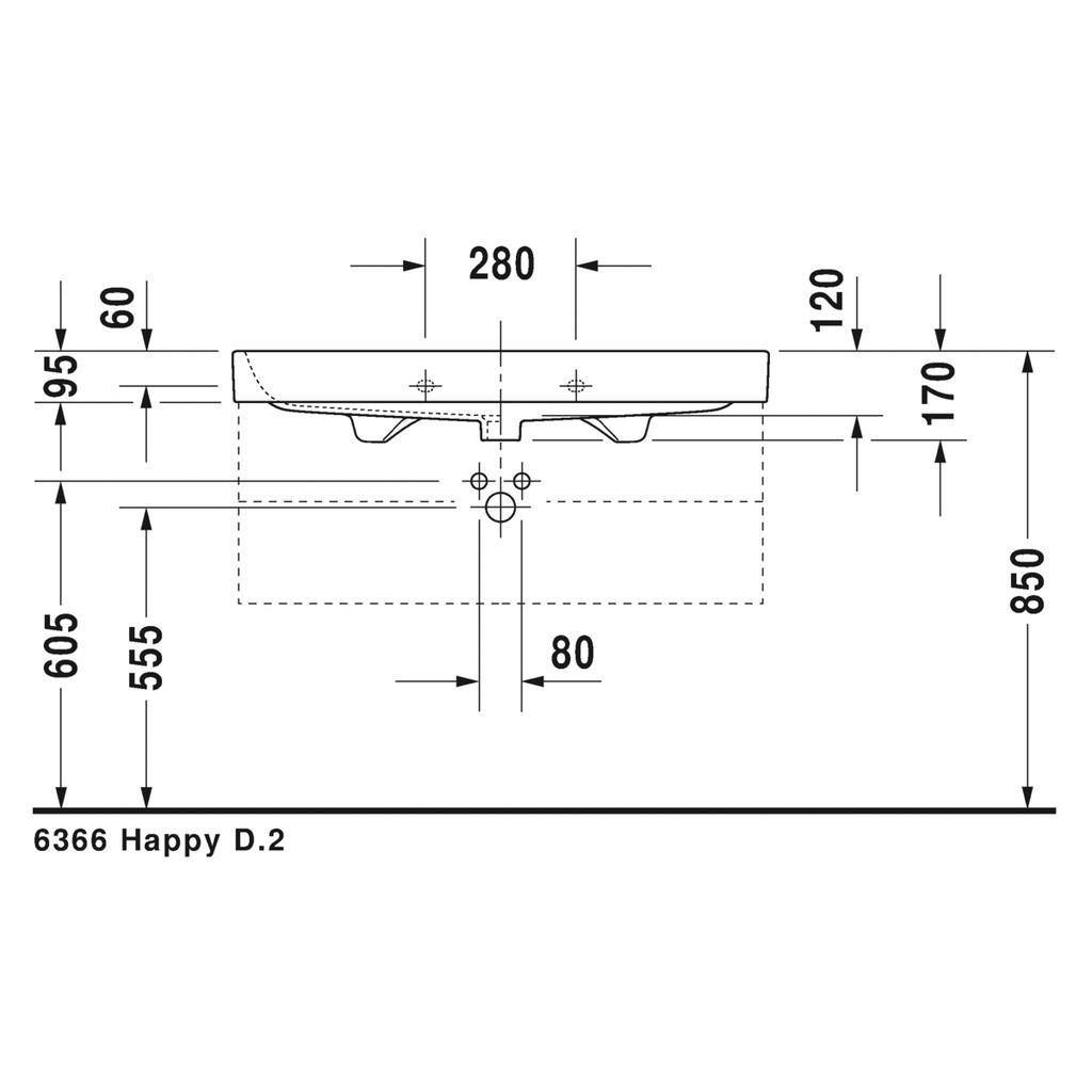 Duravit 231810 Happy D.2 Single Hole Furniture Washbasin 3