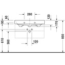 Duravit 231880 Happy D.2 Three Holes Furniture Washbasin 2