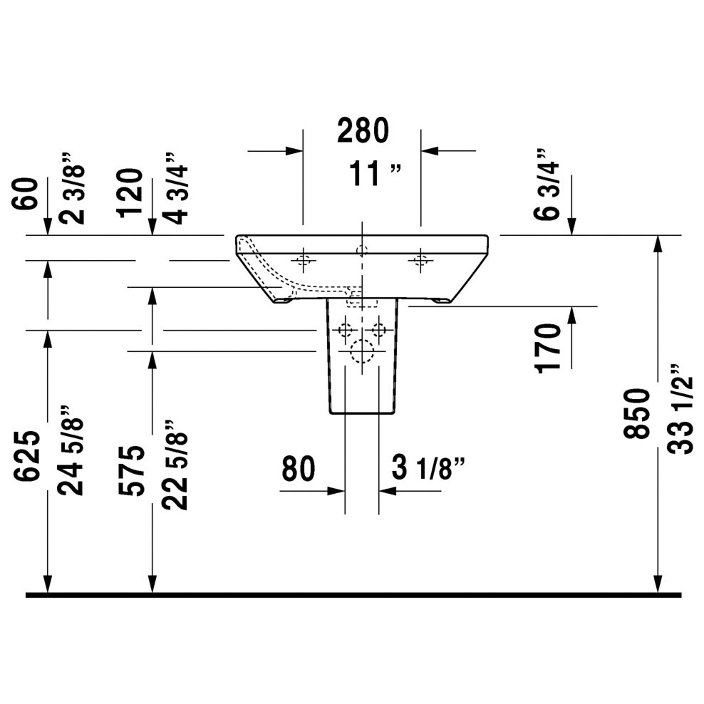 Duravit 231960 DuraStyle Washbasin 23-5/8&quot; White 4