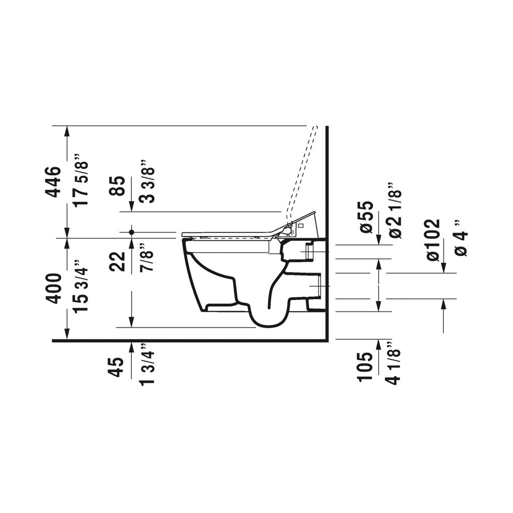 Duravit 252959 ME Toilet Wall Mounted Rimless for Sensowash C 3