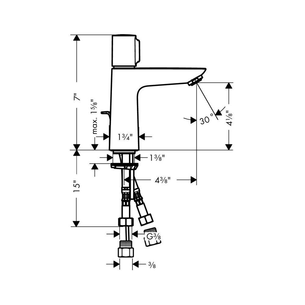 Hansgrohe 71750001 Talis E 110 Single Hole Faucet With Drain Chrome 2