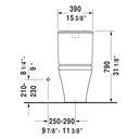 Duravit 216001 DuraStyle Two Piece Elongated Toilet Without Tank 4