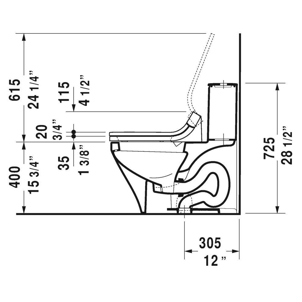 Duravit 215751 DuraStyle One Piece Toilet For SensoWash C HygieneGlaze 3