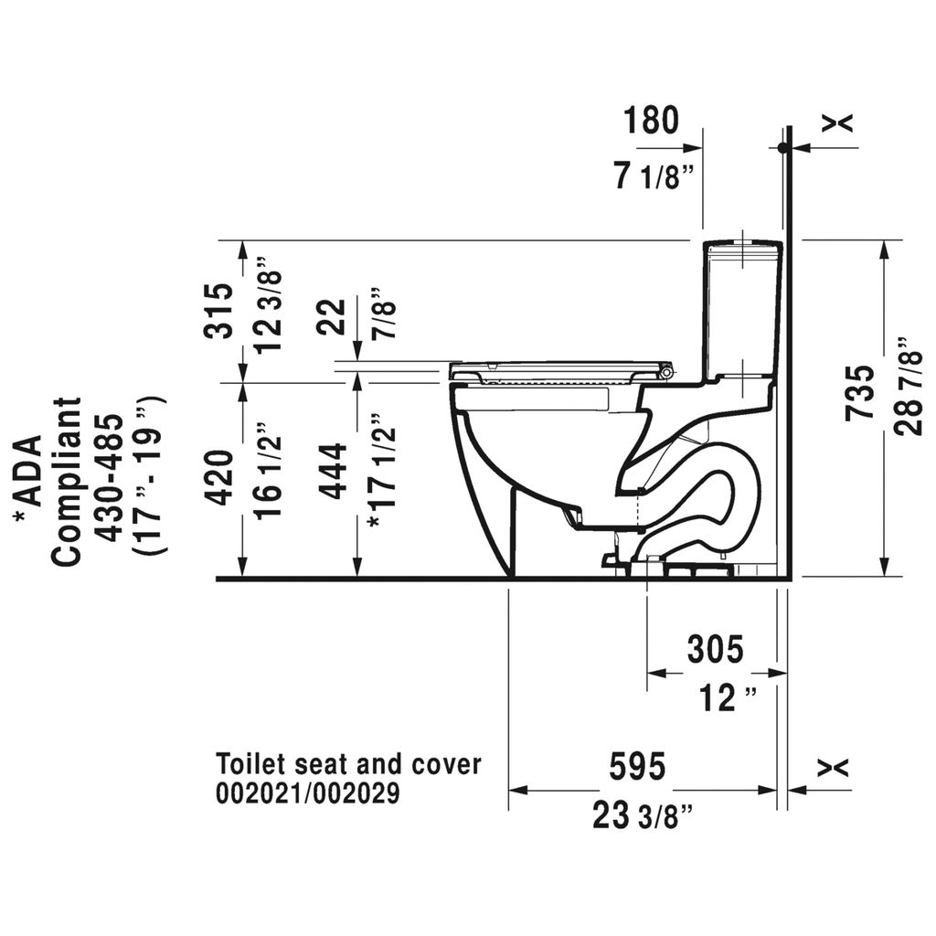 Duravit 217301 ME By Starck One Piece Toilet White 2