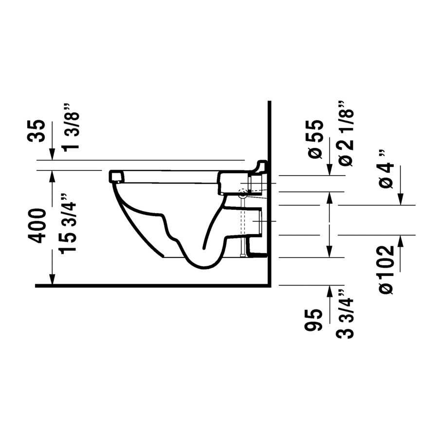 Duravit 222509 Starck 3 Wall Mounted Toilet HygieneGlaze 3