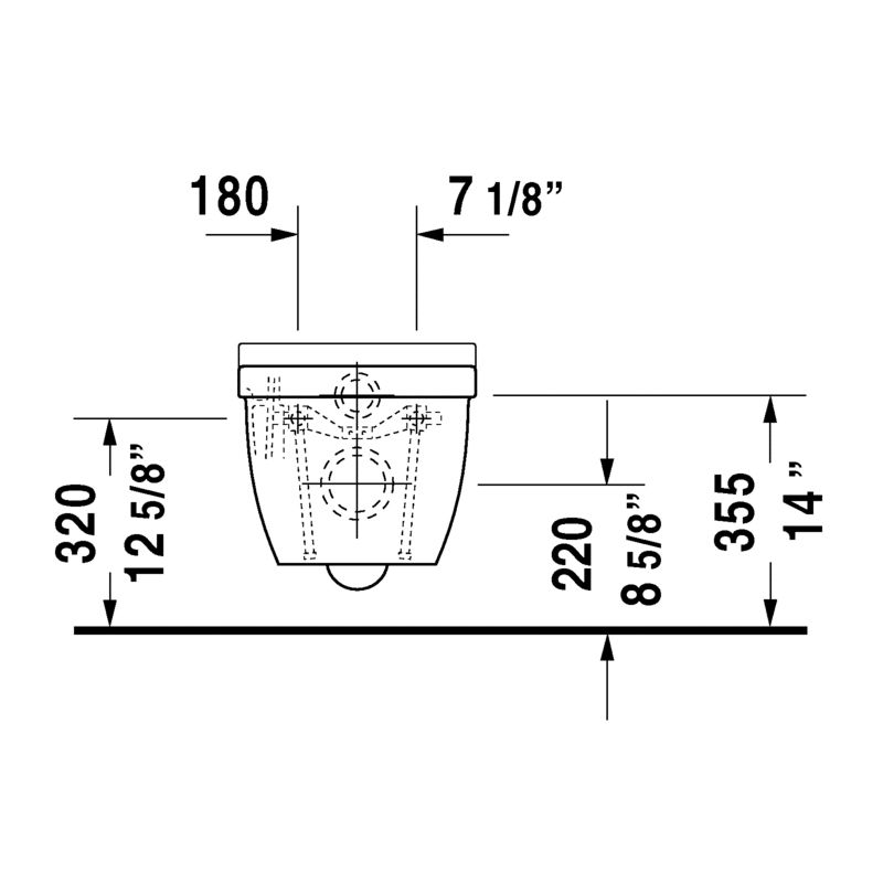 Duravit 222509 Starck 3 Wall Mounted Toilet HygieneGlaze 4