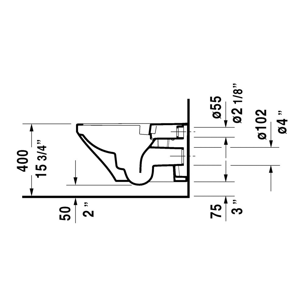 Duravit 254209 DuraStyle Wall Mounted Toilet HygieneGlaze 3