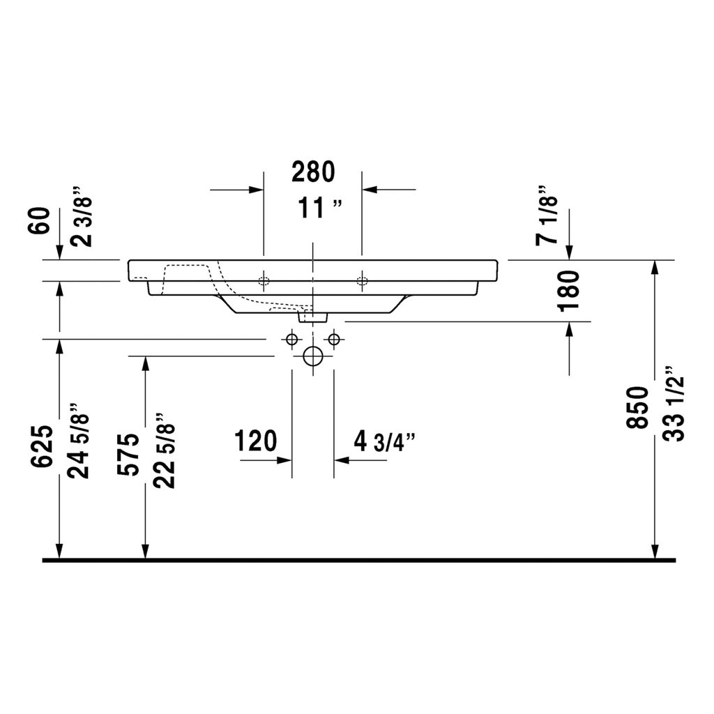 Duravit 034210 D-Code 41-3/8&quot; x 18-7/8&quot; Furniture Washbasin 3