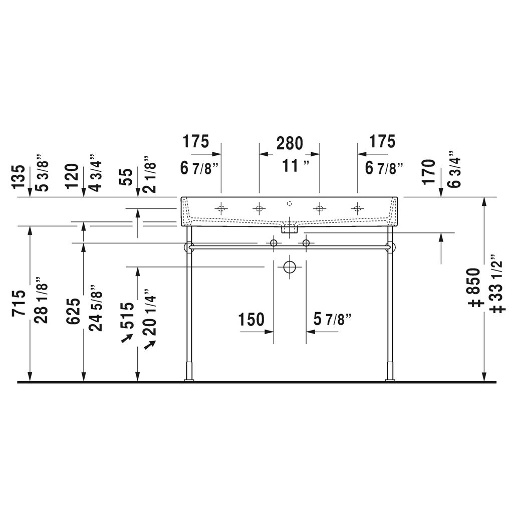 Duravit 235010 Vero Air Furniture Single Hole Washbasin 3