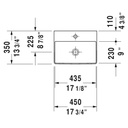 Duravit 073245 DuraSquare Single Hole Hand Rinse Basin Ground 3