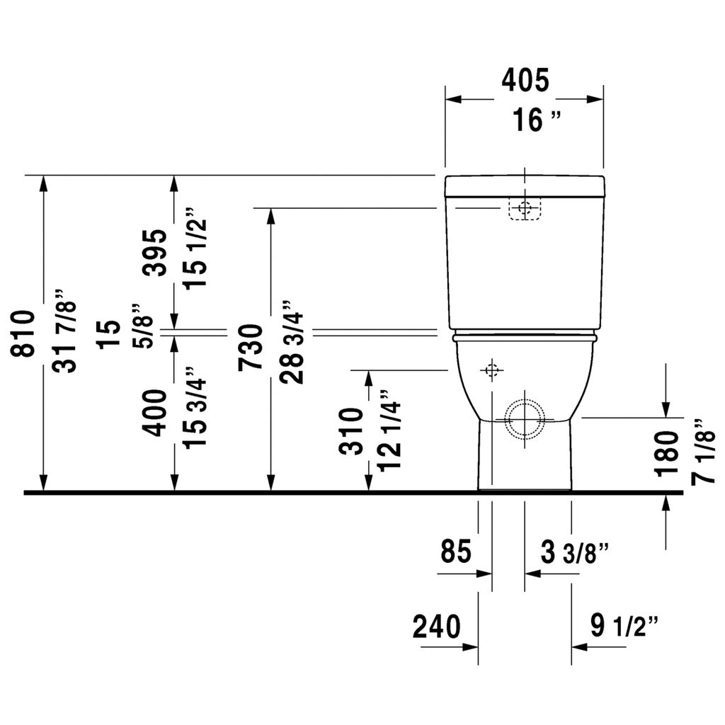 Duravit 213809 Darling New Close Coupled Toilet Without Tank 4