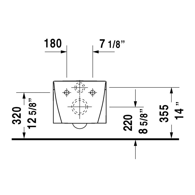 Duravit 253409 Starck 2 Wall Mounted Toilet 4