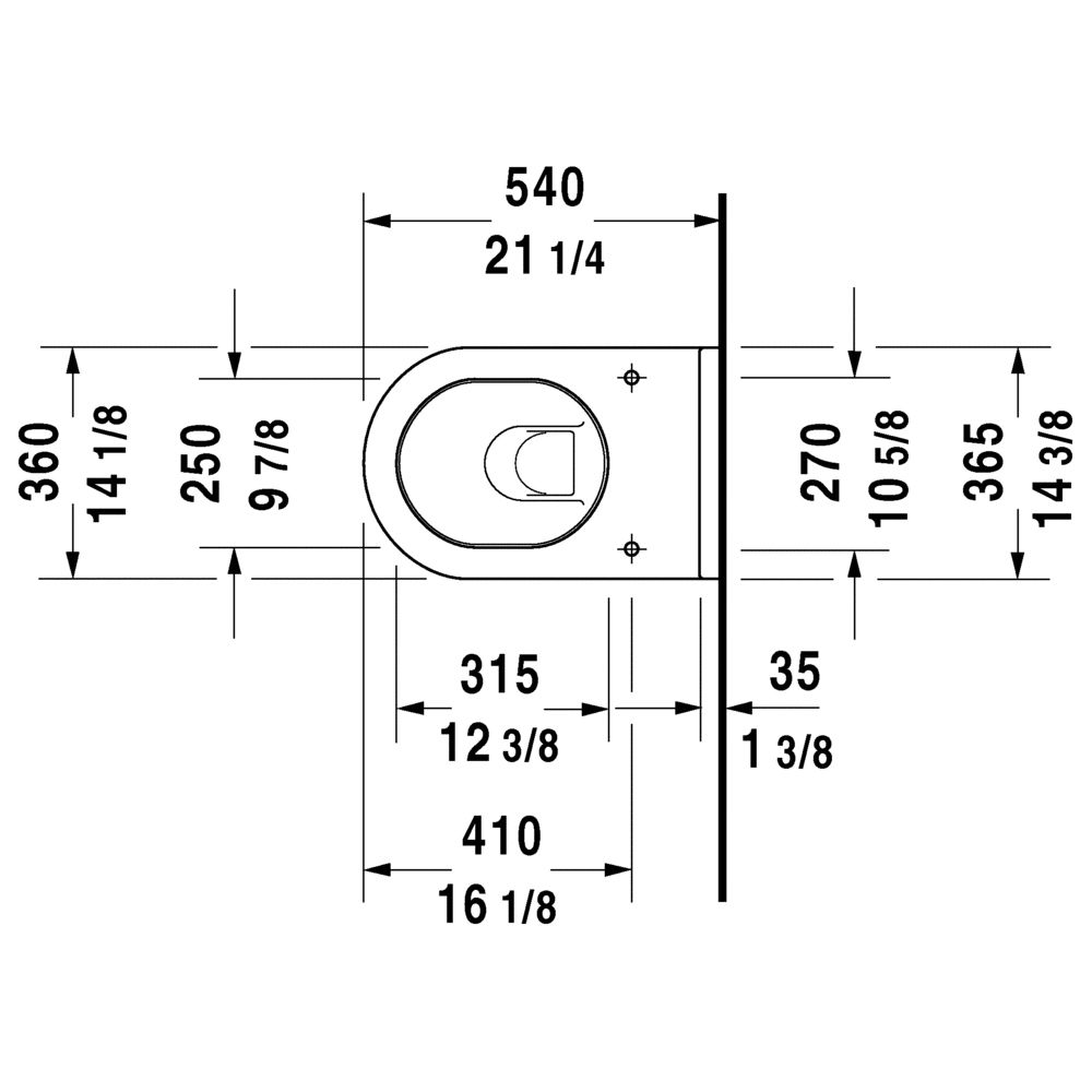 Duravit 222509 Starck 3 Wall Mounted Toilet HygieneGlaze 2