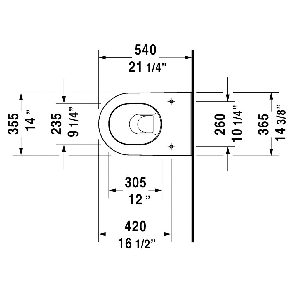 Duravit 254509 Darling New Wall Mounted Toilet 2