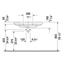 Duravit 034285 D-Code Furniture Washbasin 33-1/2&quot; - Single Hole 3