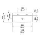 Duravit 235310 DuraSquare Two Holes Washbasin Ground WonderGliss 2