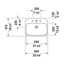 Duravit 231660 Happy D.2 Three Holes Washbasin 2