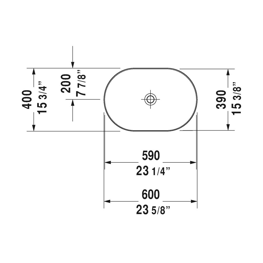 Duravit 037960 Luv Washbowl Without Tap Hole White 3