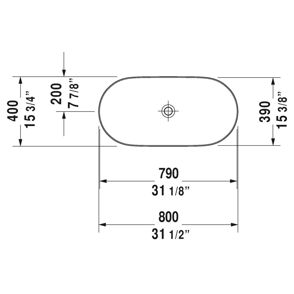 Duravit 037980 Luv Washbowl Without Tap Hole White 3