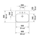 Duravit 231860 Happy D.2 Furniture Single Hole Washbasin 3