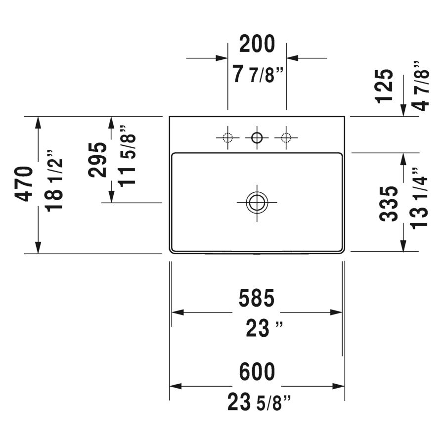 Duravit 235360 DuraSquare Single Hole Furniture Washbasin 3