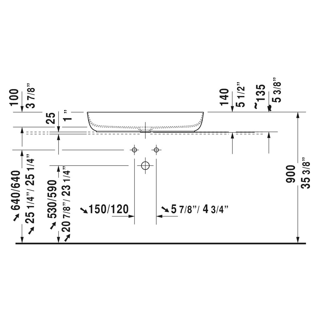 Duravit 037980 Luv Washbowl Without Tap Hole White 2