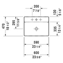 Duravit 235460 DuraSquare Single Hole Above Counter Basin 2