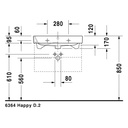 Duravit 231865 Happy D.2 Three Holes Furniture Washbasin 2