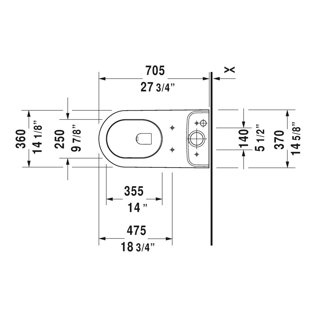 Duravit 212601 Darling New Two Piece Toilet Without Tank 3