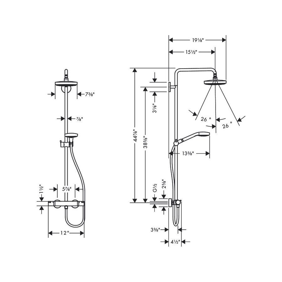 Hansgrohe 27254821 Croma Select S 180 Multi Jet Showerpipe Brushed Nickel 2